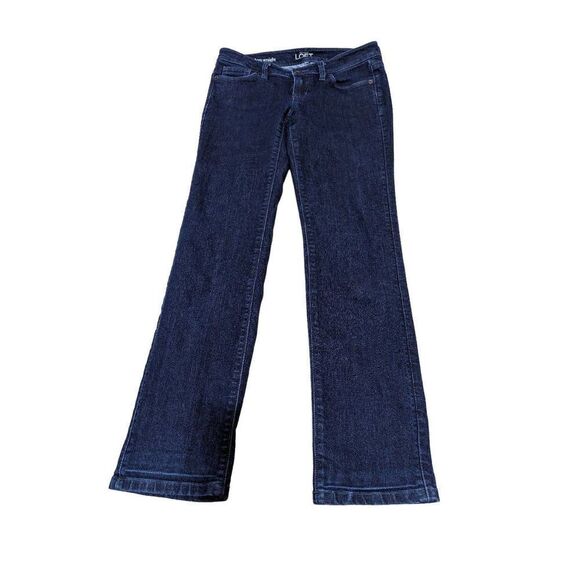 Loft Women's Blue Modern Straight Stretch Low Rise Dark Wash Jeans Size 2P - Picture 1 of 5